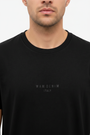 Wam Denim Cromer Black T-shirt – crew neck and tonal chest logo close-up