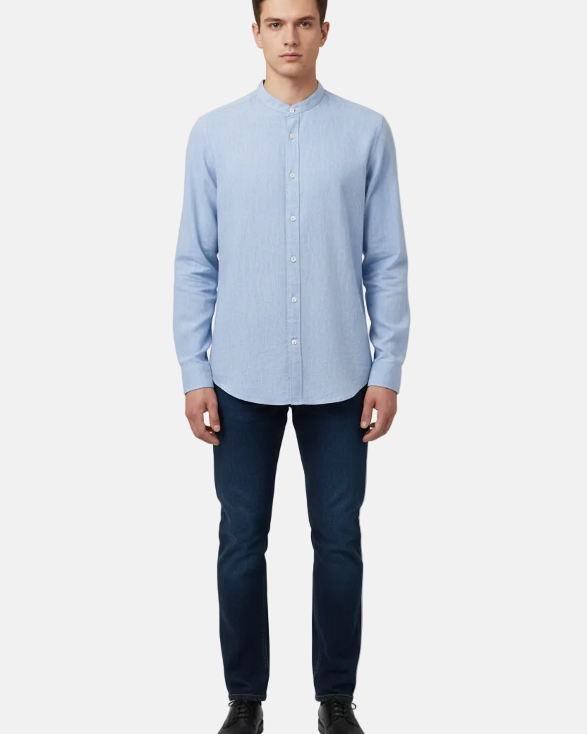Merax Blue Long Sleeve Shirt - Front
