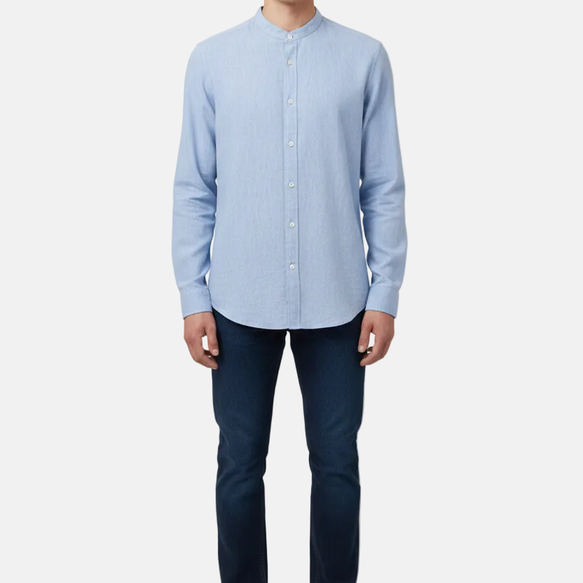 Merax Blue Long Sleeve Shirt - Front