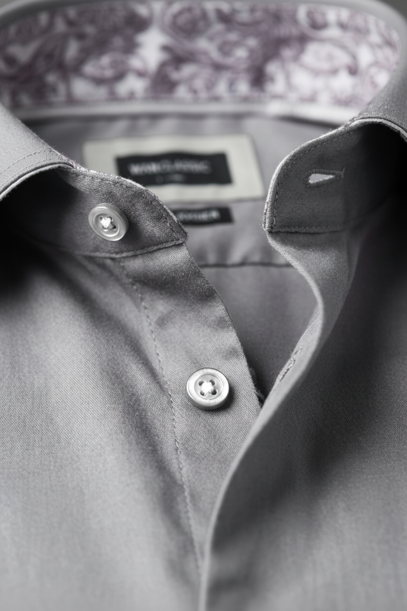Kalden Light Grey — Collar Close-up