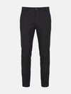 Dark grey men’s chino trousers with slim fit, clean front, and tailored silhouette.