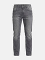 Slim-fit grey denim jeans with classic five-pocket design and subtle faded finish.