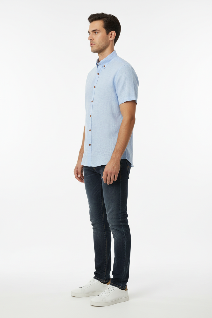 Quarn Blue Shirt – Side