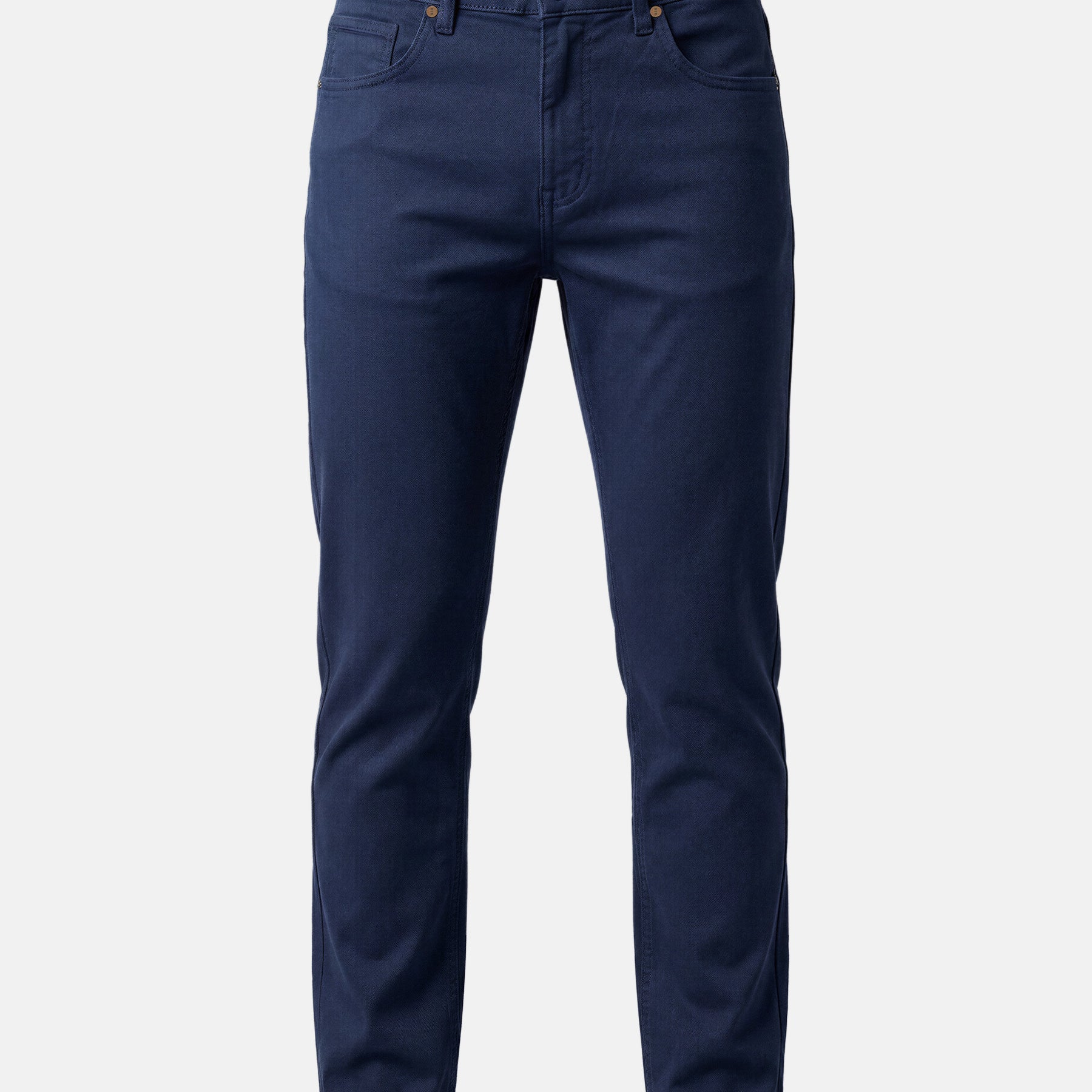 Men's navy slim-fit jeans with classic five-pocket design