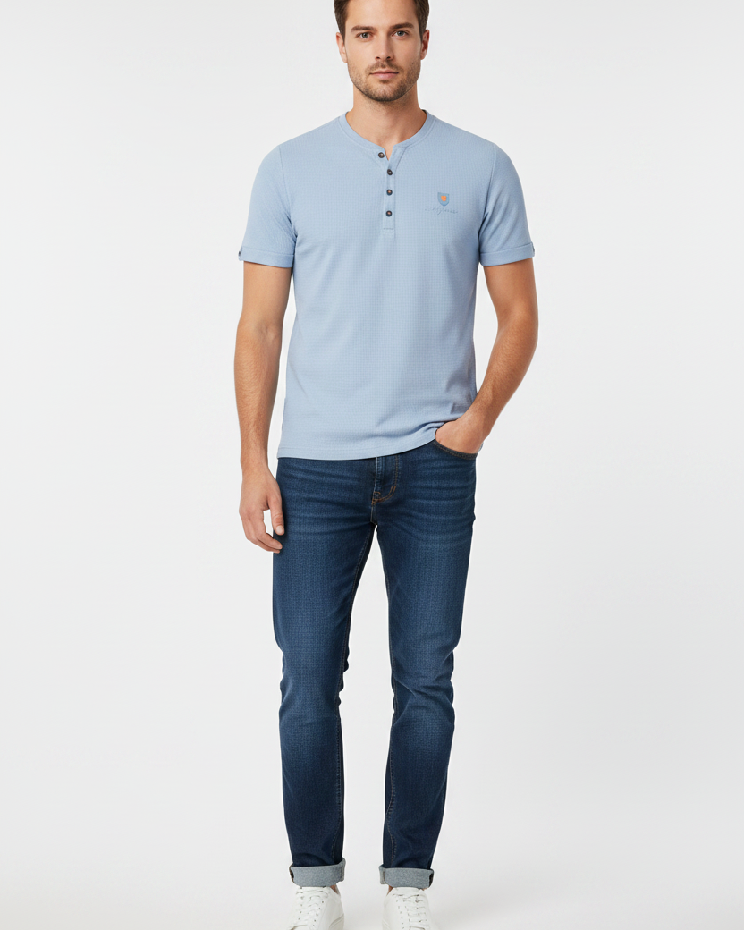 The Droven Blue T-Shirt - Front
