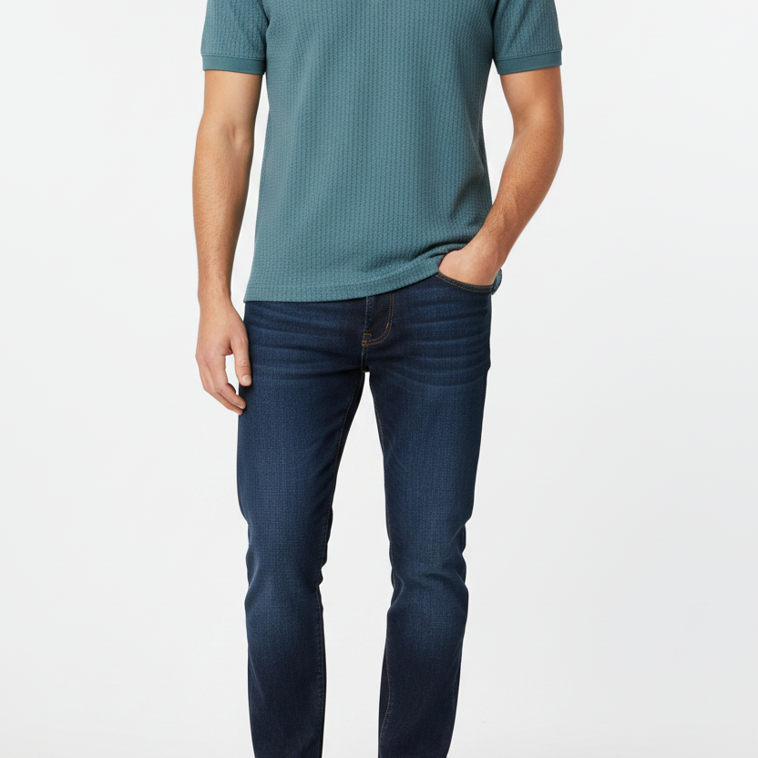 The Linvar Petrol Polo - Model with size info