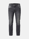 Men’s grey slim fit jeans with faded wash and classic five-pocket design.