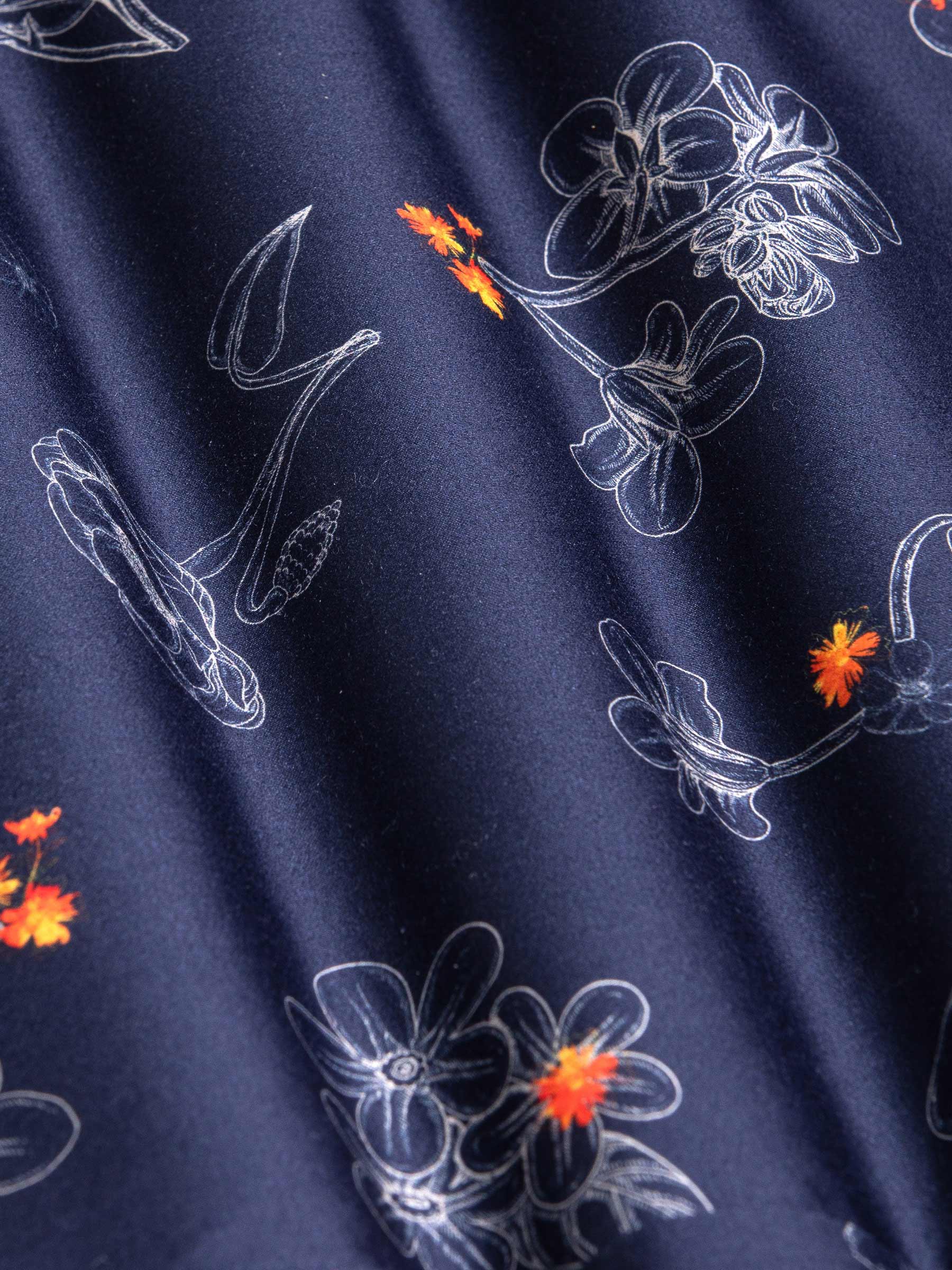 Baga Navy Long Sleeve Floral Print Shirt
