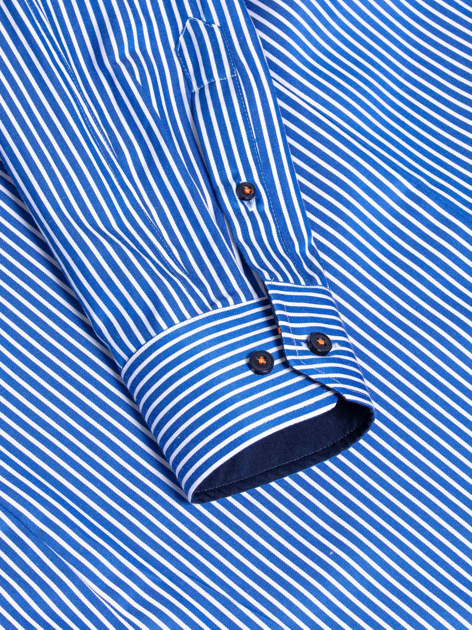Nancy Royal Blue Striped Long Sleeve Shirt