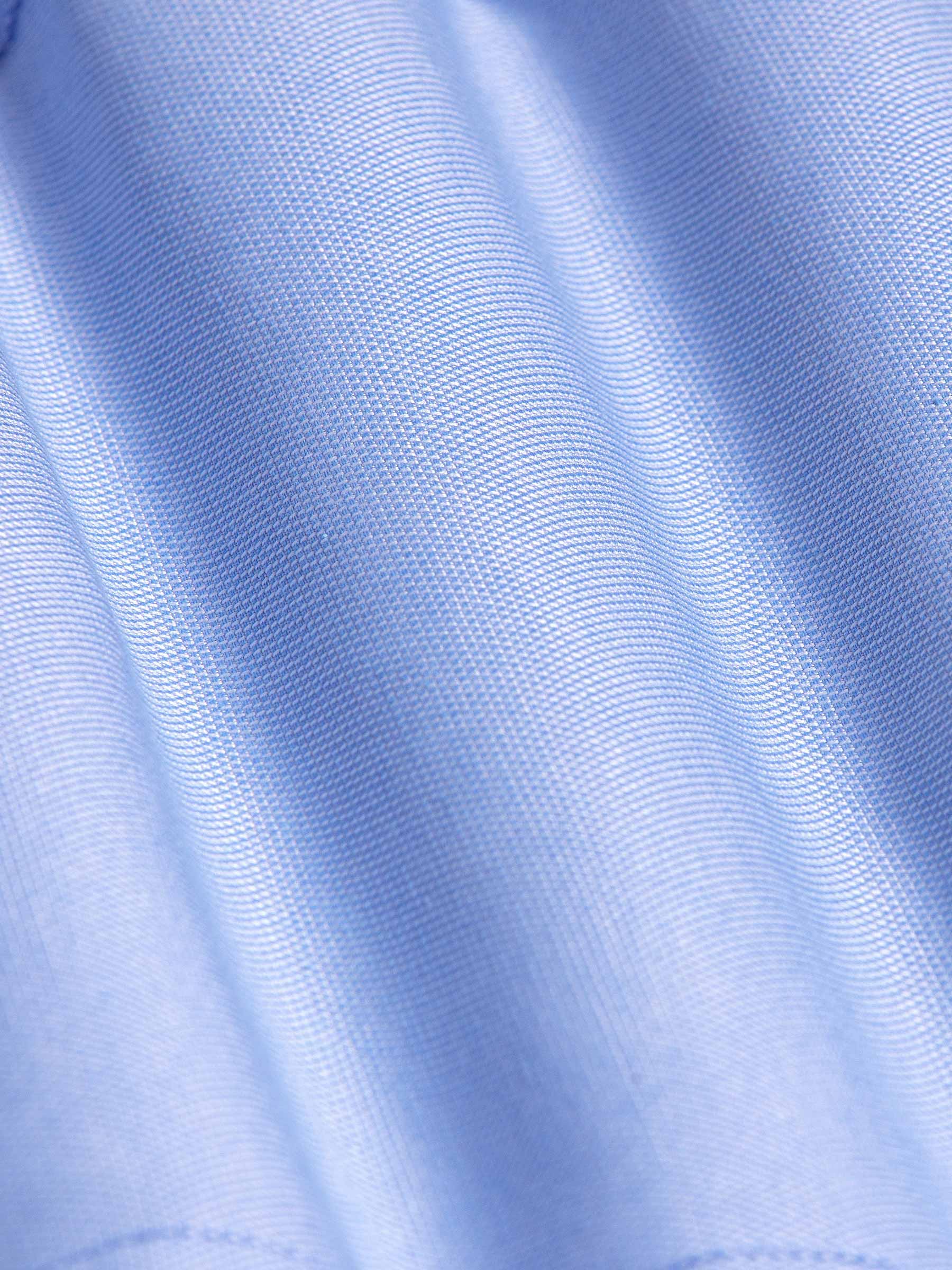 Redon Blue Poplin Plain Long Sleeve Shirt