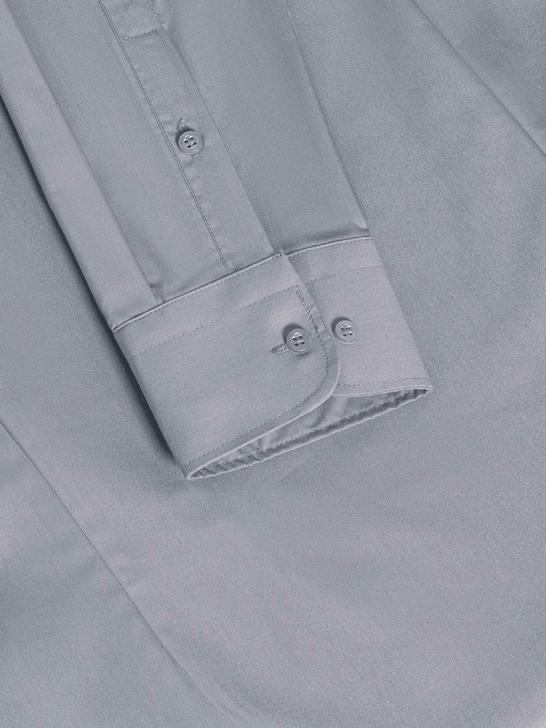 Leira Solid Grey Long Sleeve Shirt