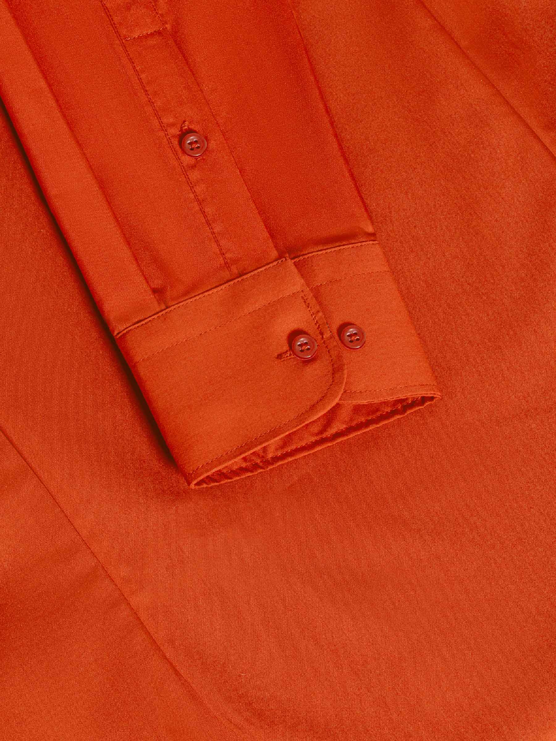 Leira Solid Dark Orange Long Sleeve Shirt