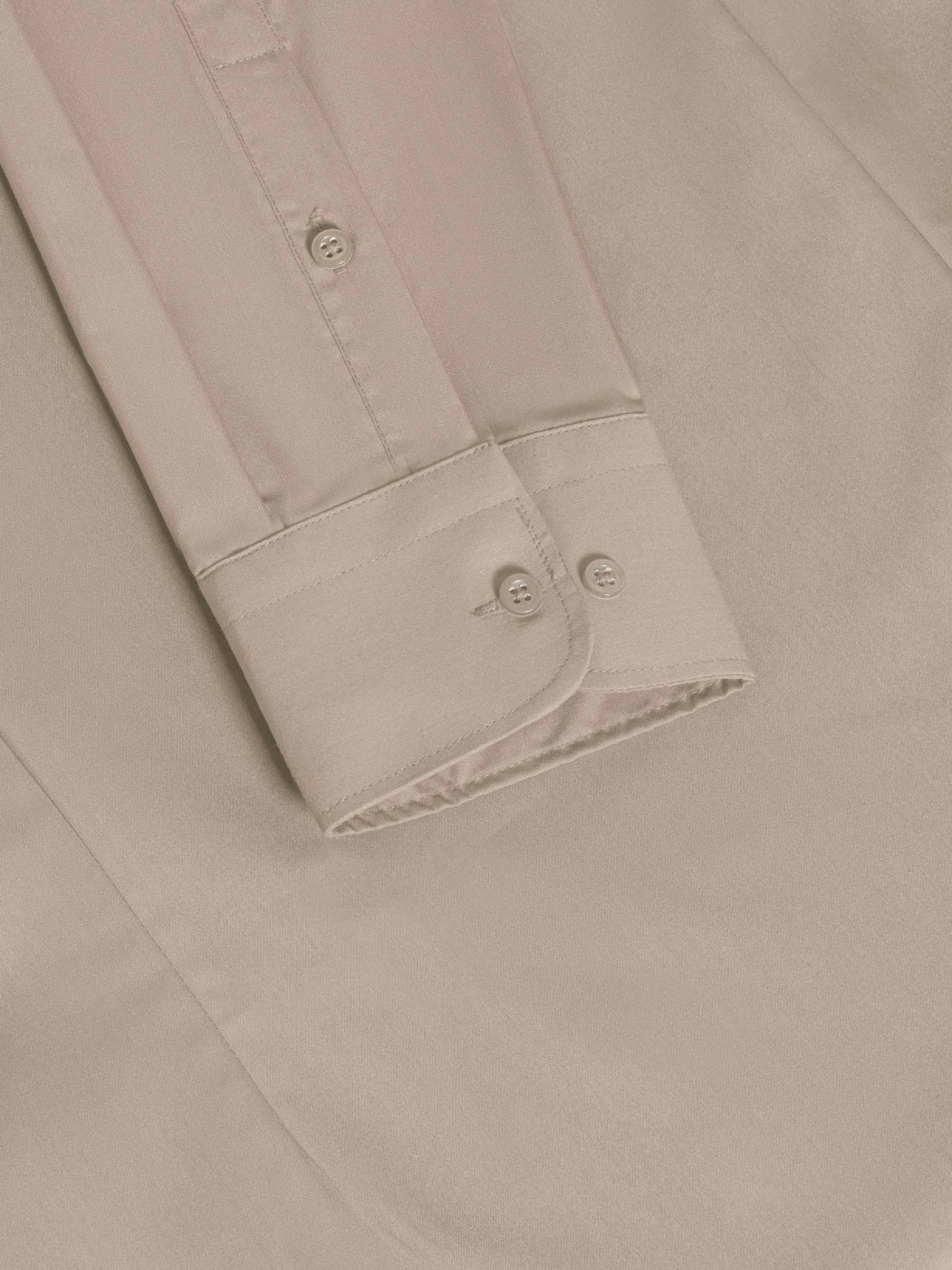 Leira Solid Light Beige Long Sleeve Shirt