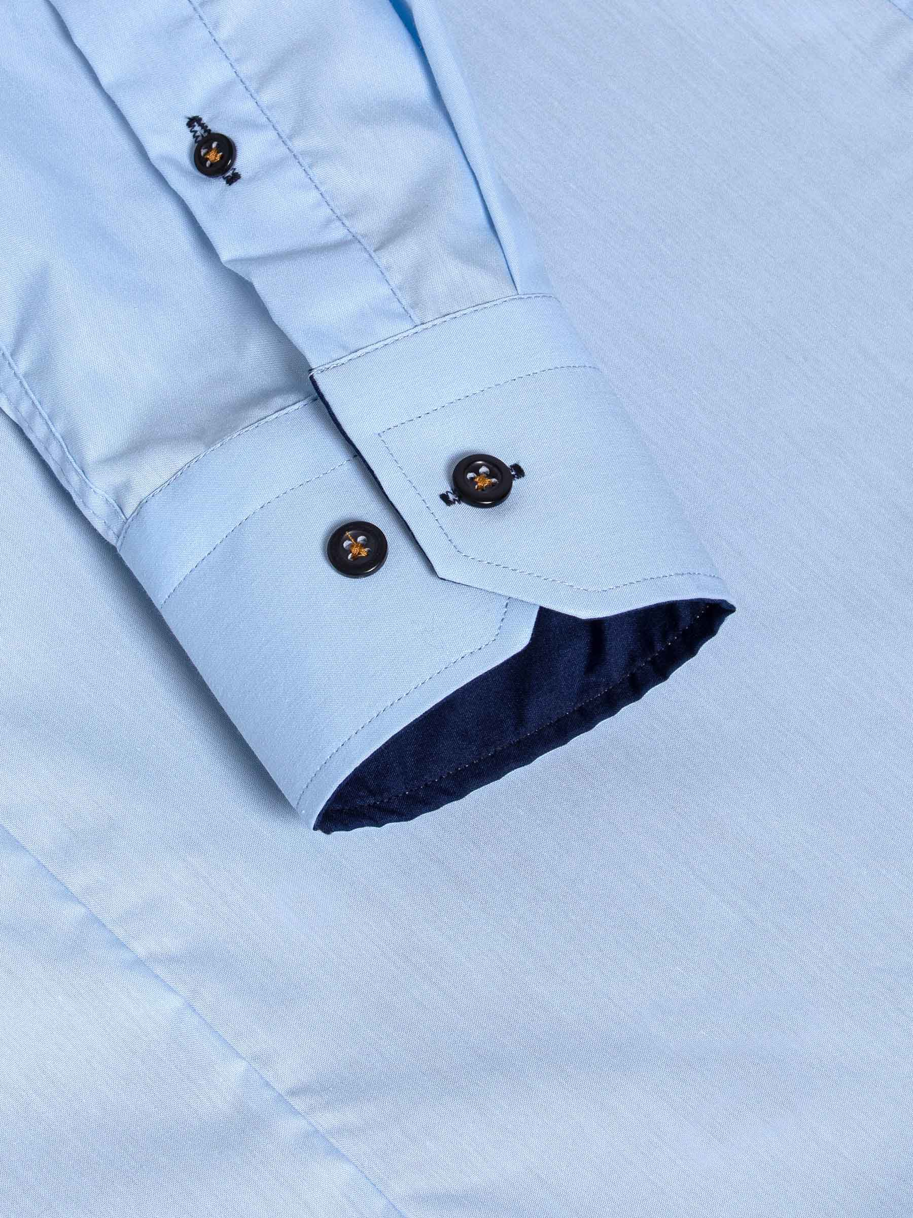 Metz Solid Blue Long Sleeve Shirt 