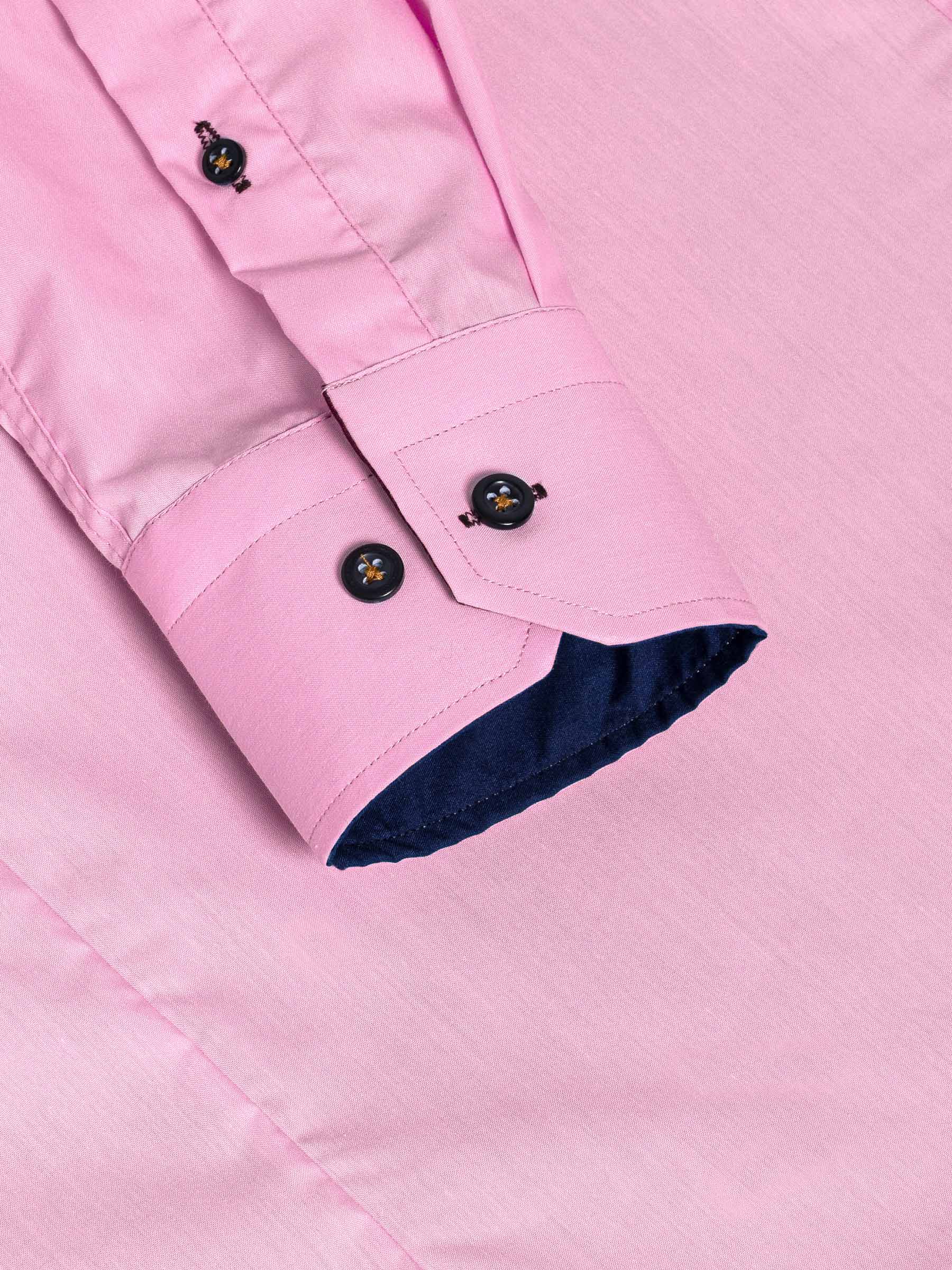 Metz Solid Pink Long Sleeve Shirt 