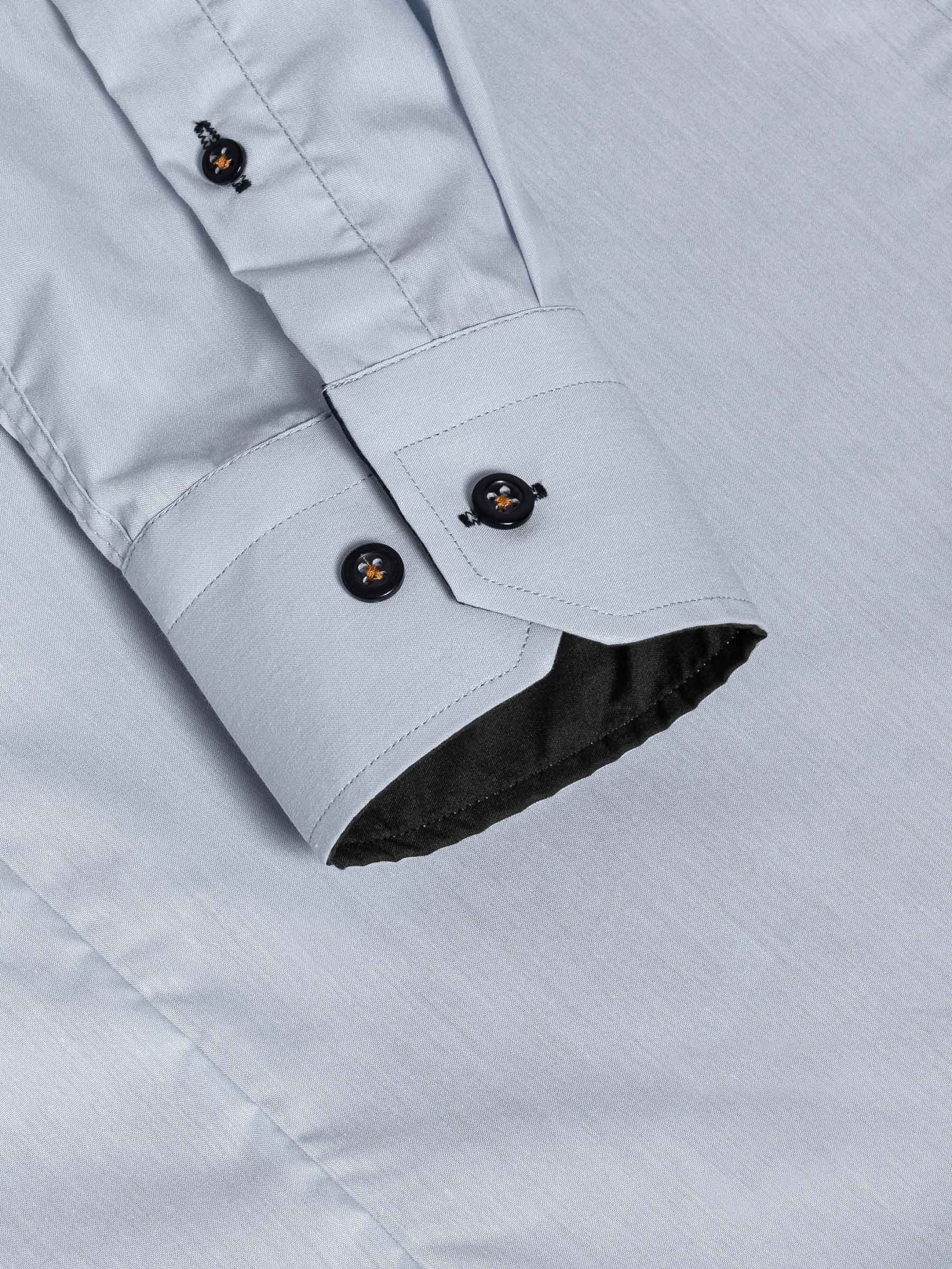 Metz Solid Grey Long Sleeve Shirt 