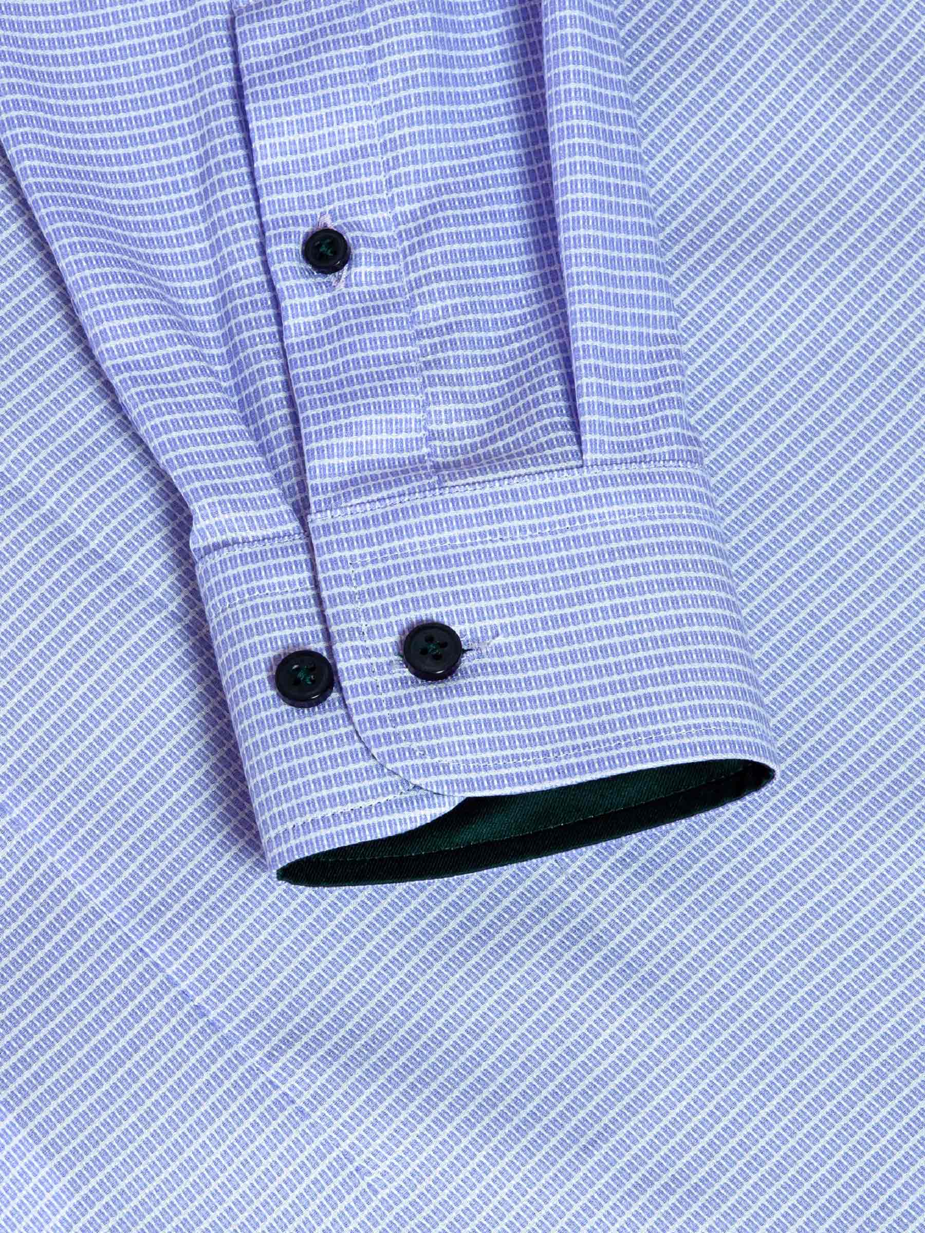 Sky Lake Blue Micro Patterned Long Sleeve Shirt
