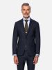  Amalfi Glen Check wide lapel Navy Suit Blazer