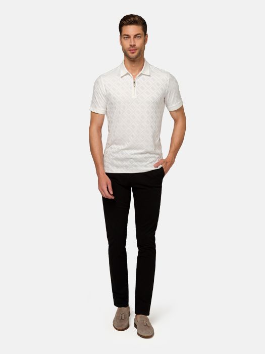 Men’s slim fit white zipper polo shirt short sleeve- Discover the Best ...