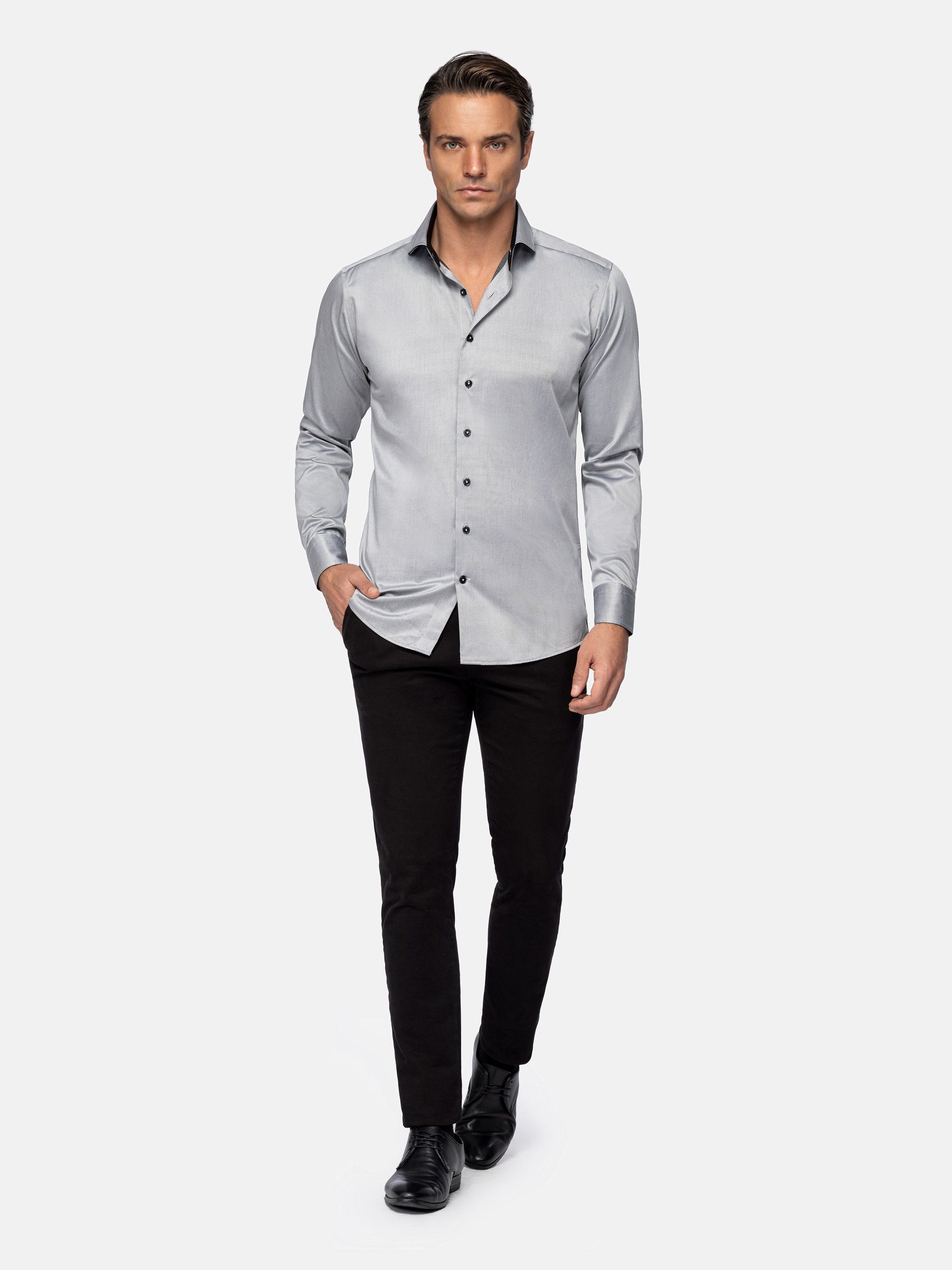 Solid Grey Long Sleeve Shirt