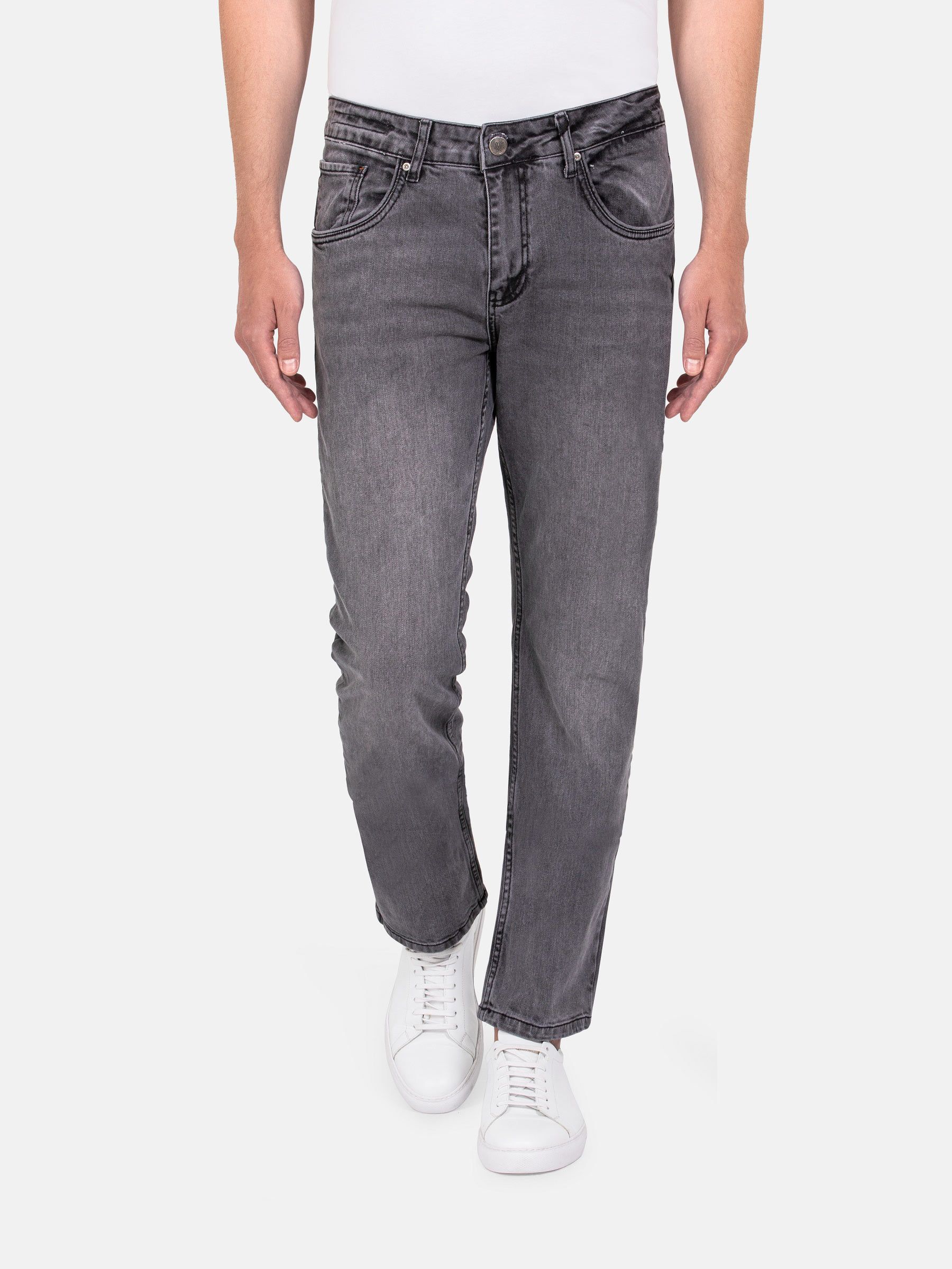 Men's regular fit faded jeans-Men's regular jeans-casual jeans
